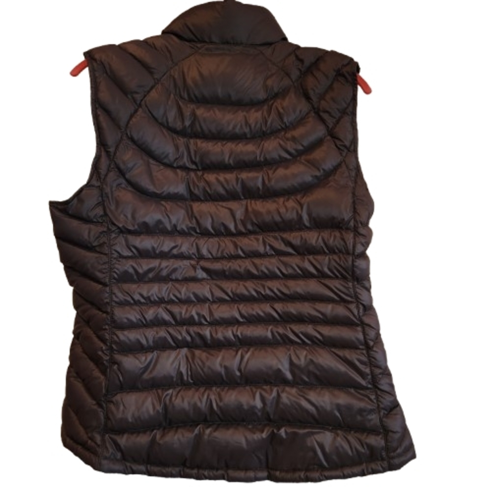 Bernardo Goose Down Puffer Vest Size M Charcoal Grey Orange Inner Lightweight - Picture 2 of 11